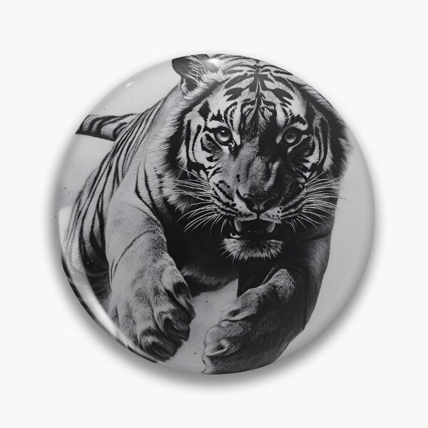 Item preview, Black and white Tiger pencil drawing designed and sold by Pencil-Art.