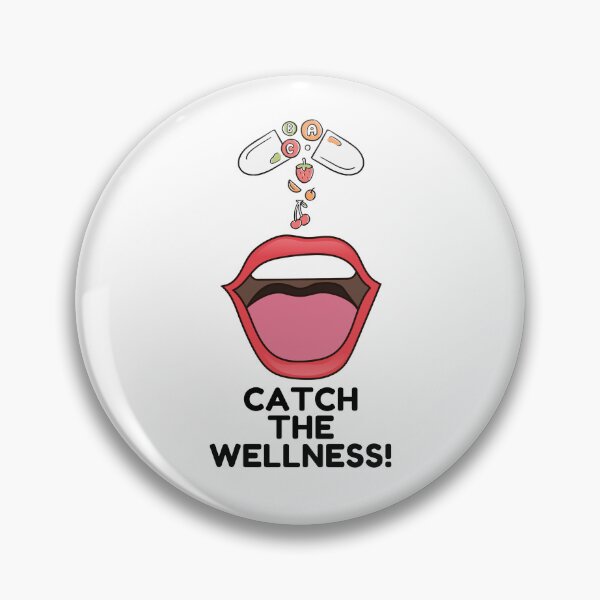 Item preview, Catch the Wellness! Vitamins Supplements Falling into Mouth designed and sold by NoodleDoodleCo.