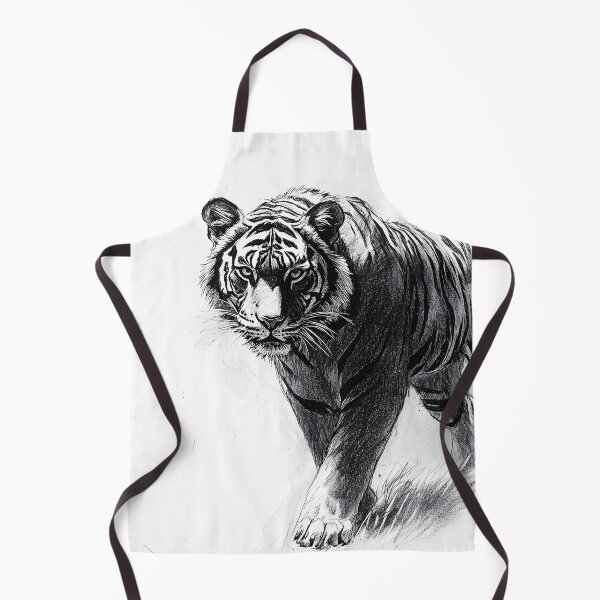 Item preview, Black and white Tiger pencil drawing designed and sold by Pencil-Art.