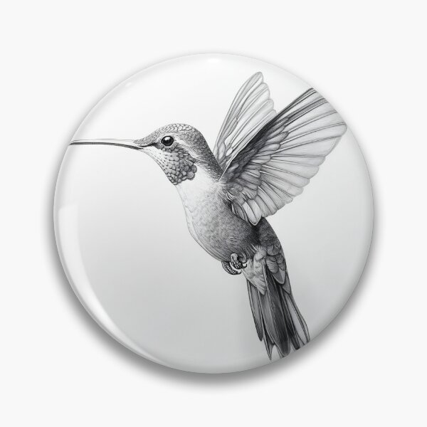 Item preview, Black and White Humming bird Pencil Drawing designed and sold by Pencil-Art.