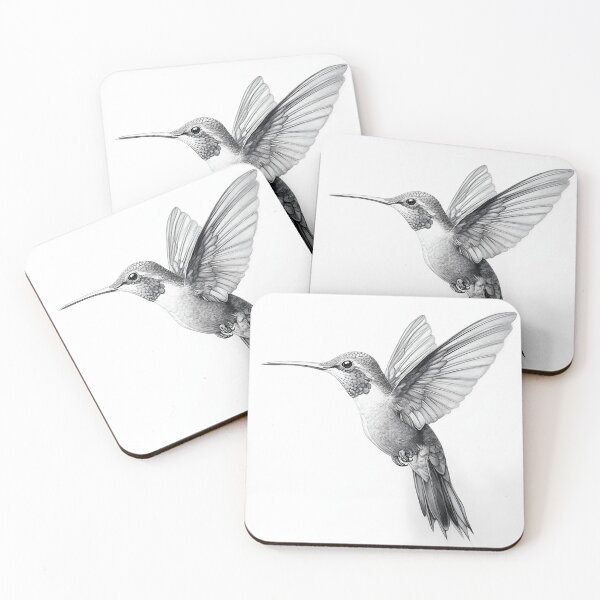Item preview, Black and White Humming bird Pencil Drawing designed and sold by Pencil-Art.