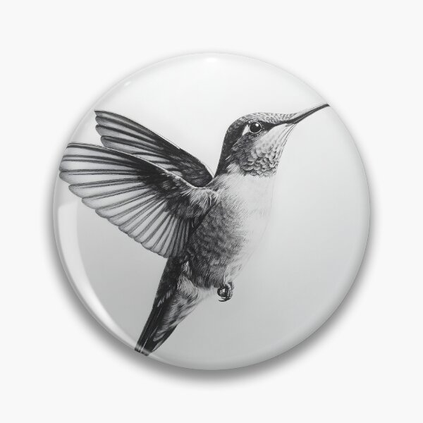 Item preview, Black and White Humming bird Pencil Drawing designed and sold by Pencil-Art.