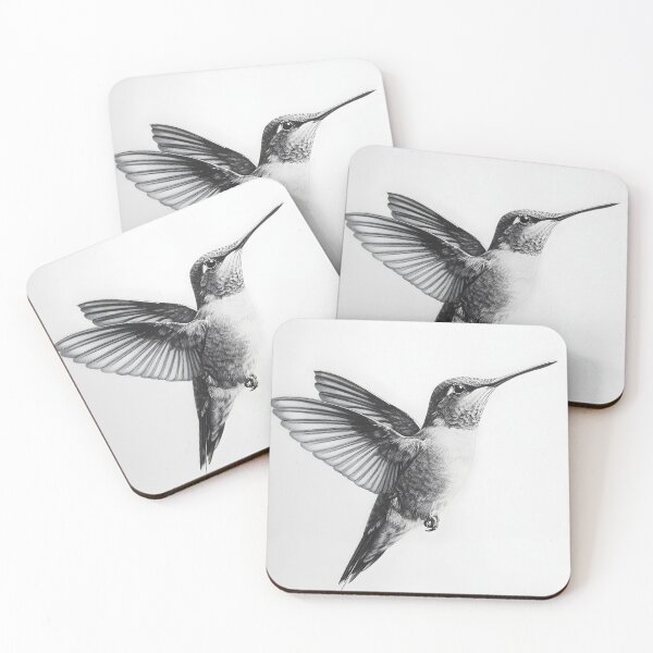 Item preview, Black and White Humming bird Pencil Drawing designed and sold by Pencil-Art.