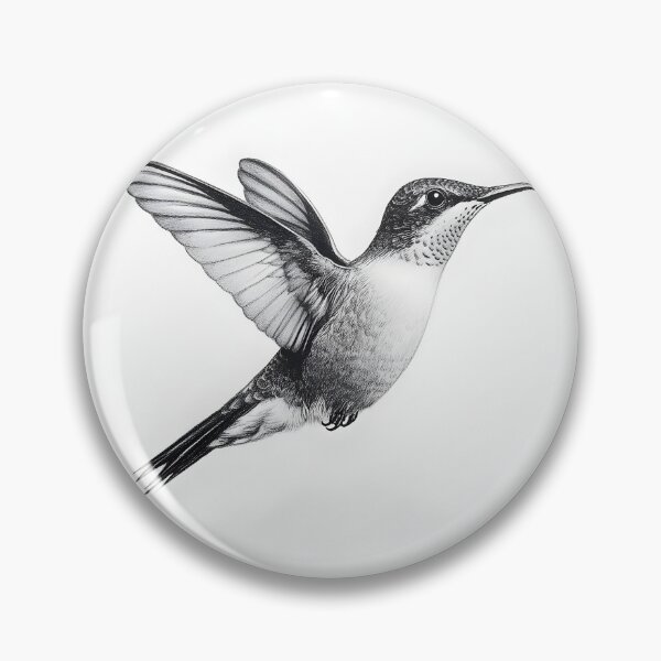 Item preview, Black and White Humming bird Pencil Drawing designed and sold by Pencil-Art.