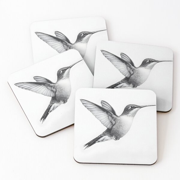 Item preview, Black and White Humming bird Pencil Drawing designed and sold by Pencil-Art.