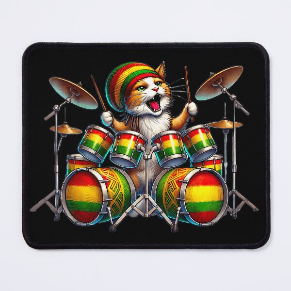 Item preview, Furry Beat Maestro, Rasta Cat, Musician Cat designed and sold by Tiszert.