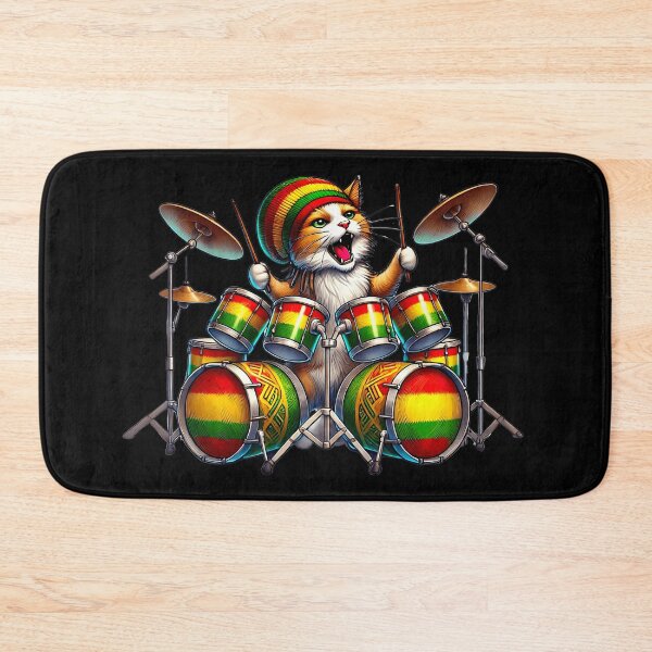 Item preview, Furry Beat Maestro, Rasta Cat, Musician Cat designed and sold by Tiszert.
