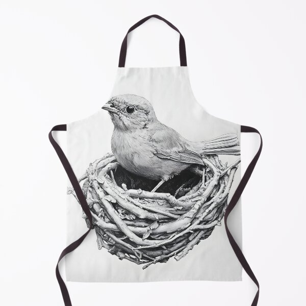 Item preview, Black and White Bird Pencil Drawing designed and sold by Pencil-Art.