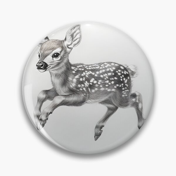 Item preview, Black and white deer pencil drawing designed and sold by Pencil-Art.