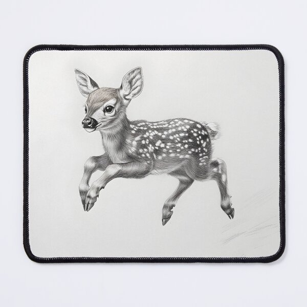 Item preview, Black and white deer pencil drawing designed and sold by Pencil-Art.