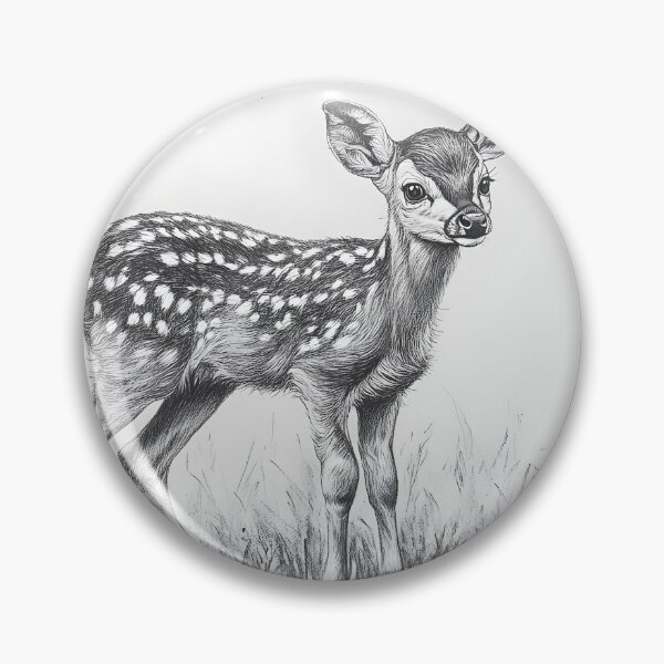 Item preview, Black and white deer pencil drawing designed and sold by Pencil-Art.