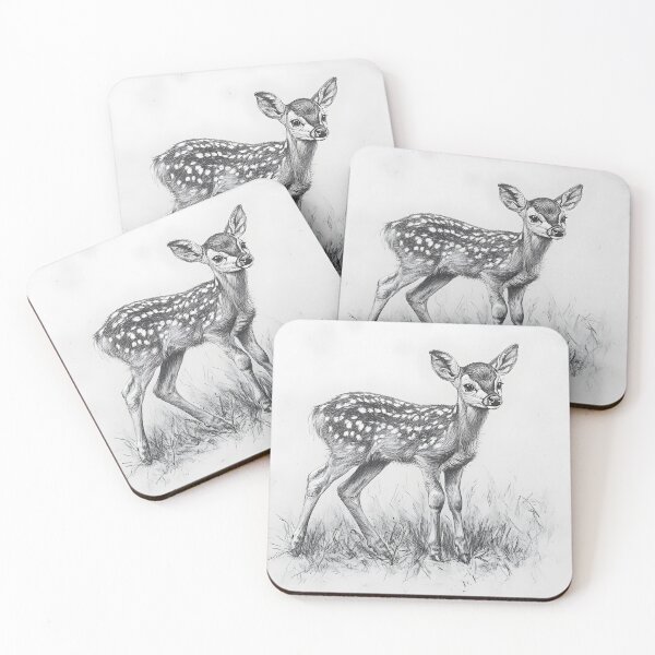 Item preview, Black and white deer pencil drawing designed and sold by Pencil-Art.