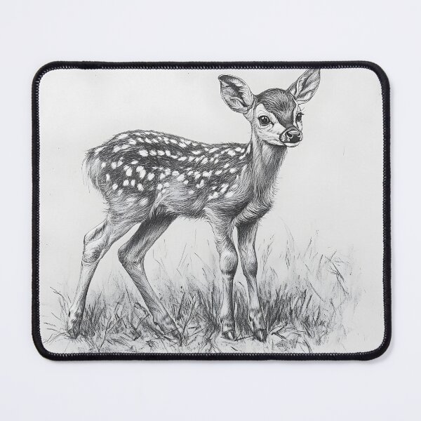 Item preview, Black and white deer pencil drawing designed and sold by Pencil-Art.