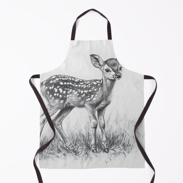 Item preview, Black and white deer pencil drawing designed and sold by Pencil-Art.