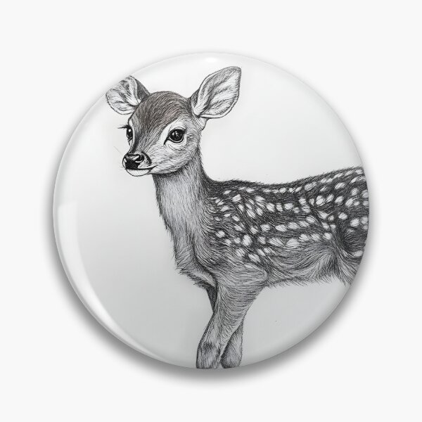 Item preview, Black and white deer pencil drawing designed and sold by Pencil-Art.