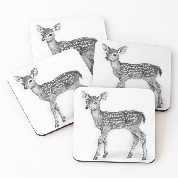 Item preview, Black and white deer pencil drawing designed and sold by Pencil-Art.