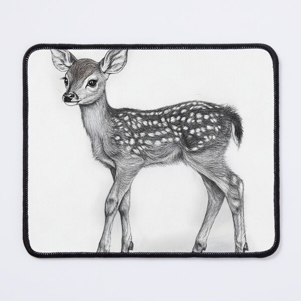 Item preview, Black and white deer pencil drawing designed and sold by Pencil-Art.