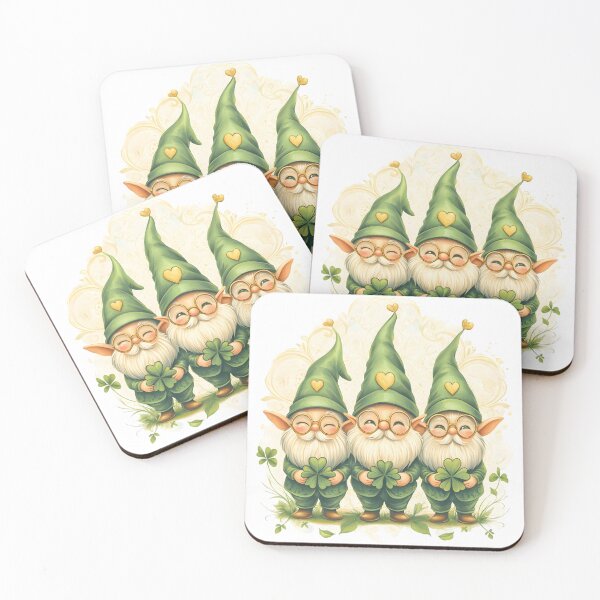 Item preview, Adorable St. Patrick's Day Gnome Trio – Cute Shamrock & Clover Digital Art designed and sold by AnnDesignStudio.