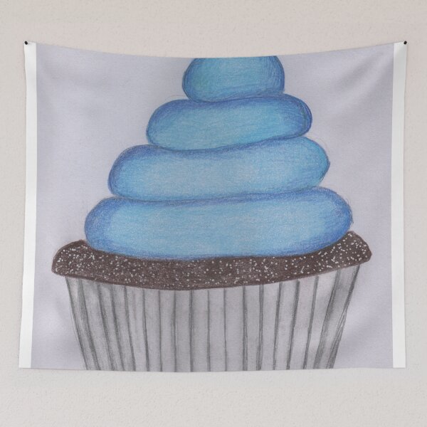 Item preview, Chocolate cupcake with blue icing  designed and sold by Artbysarah23.