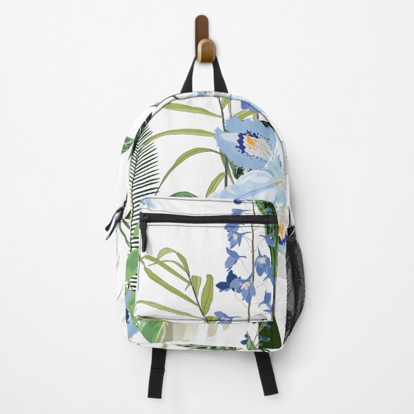 Item preview, Tropical blue flowers and tropical leaves. designed and sold by MatyKotiv.