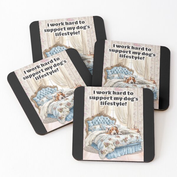 Item preview, Work Hard for Basset Bed designed and sold by Karen Wood.