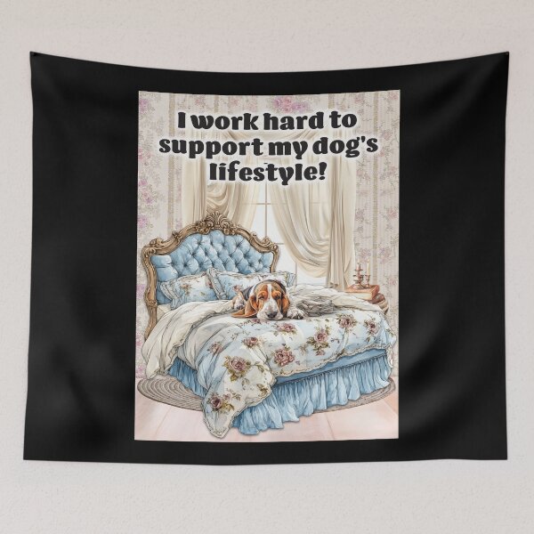Item preview, Work Hard for Basset Bed designed and sold by Karen Wood.