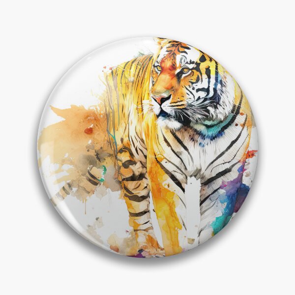 Item preview, Watercolor digital painting of a tiger, colors and splashes  designed and sold by LeCoinDeFredPro.
