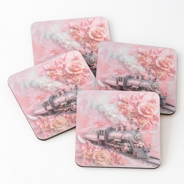 Item preview,  Old train among flowers. Retro locomotive. designed and sold by MagelliShop.