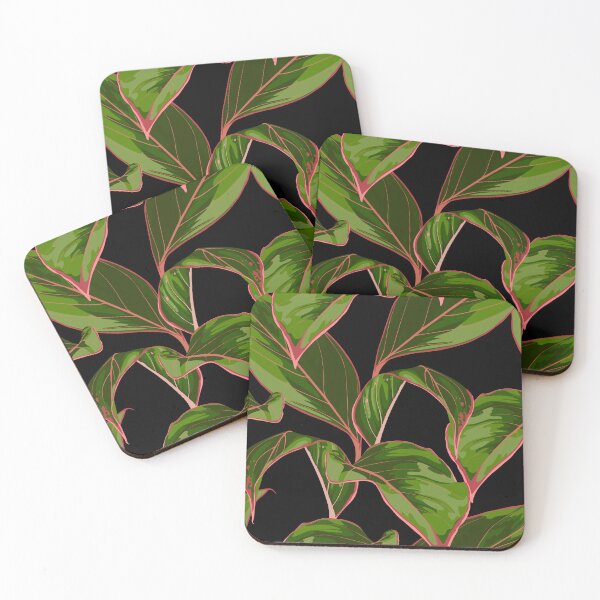 Item preview, Tropic summer painting with exotic pink green leaves. designed and sold by MatyKotiv.