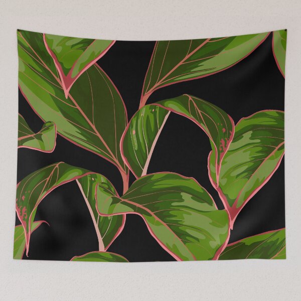 Item preview, Tropic summer painting with exotic pink green leaves. designed and sold by MatyKotiv.