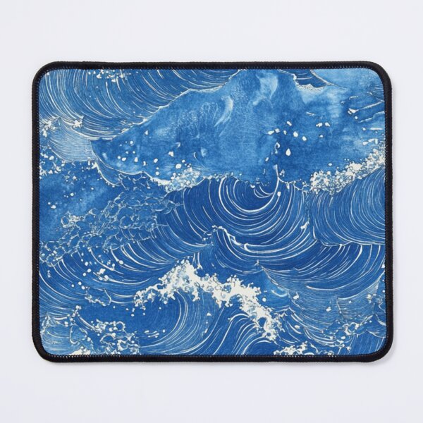 Item preview, Continuous sea wave design in blue tones. designed and sold by nimbusdesignart.