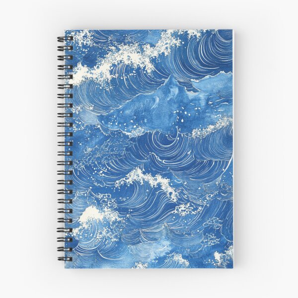 Item preview, Continuous sea wave design in blue tones. designed and sold by nimbusdesignart.