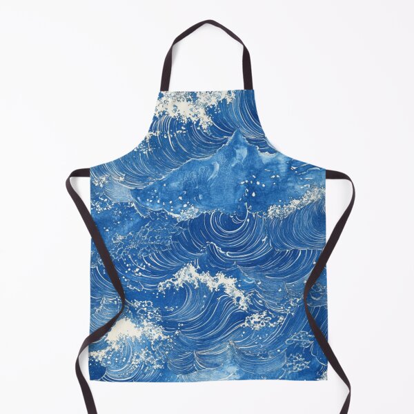 Item preview, Continuous sea wave design in blue tones. designed and sold by nimbusdesignart.