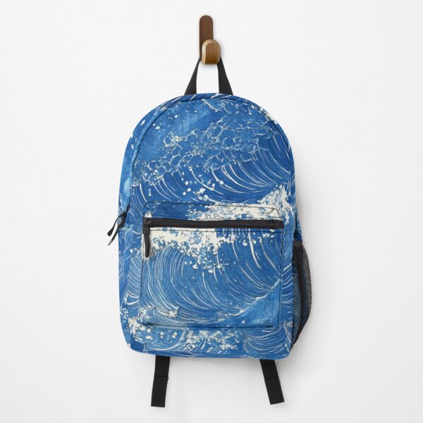 Item preview, Continuous sea wave design in blue tones. designed and sold by nimbusdesignart.