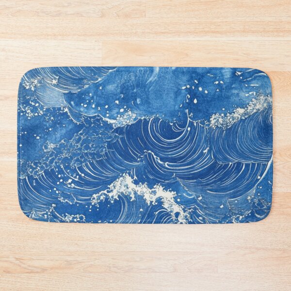 Item preview, Continuous sea wave design in blue tones. designed and sold by nimbusdesignart.