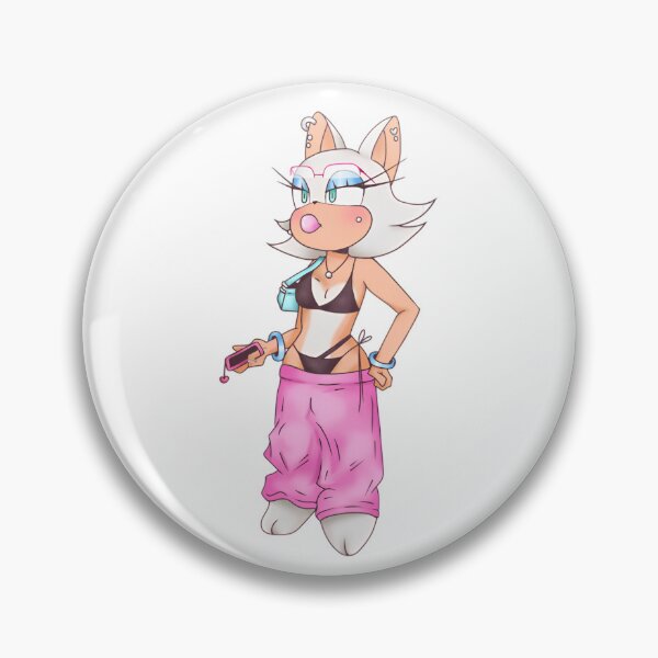 Item preview, Rouge The Bat Character Sonic Art Illustration Design for Sticker Pin Buttons designed and sold by SakuraPlace.
