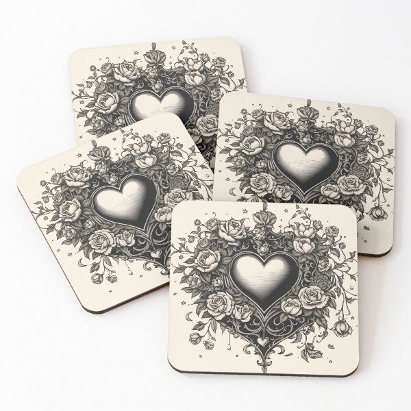 Item preview, Heart Illustration Victorian style designed and sold by Printicato.