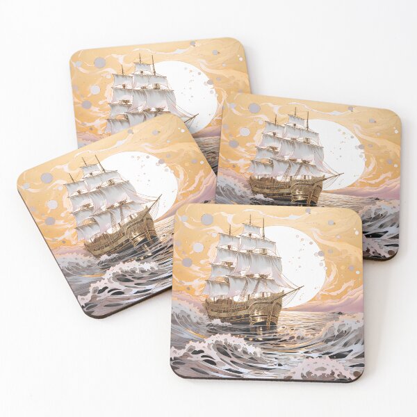 Item preview, Old sailing ship at sea.Antique. designed and sold by MagelliShop.