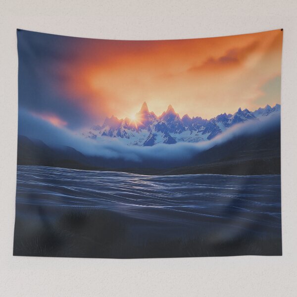 Item preview, Mountain Dreamscape - Sunset Mountains Landscape, Fantasy Landscape  designed and sold by Fantasy Masterpiece.