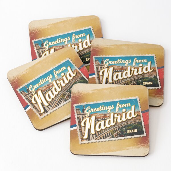 Item preview, Greetings from Madrid Spain Vintage Travel Retro Postcard Design designed and sold by TravelPostcardGems.