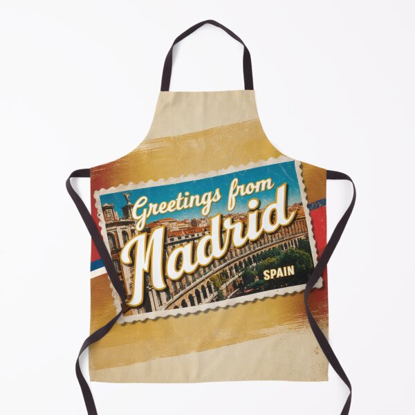 Item preview, Greetings from Madrid Spain Vintage Travel Retro Postcard Design designed and sold by TravelPostcardGems.