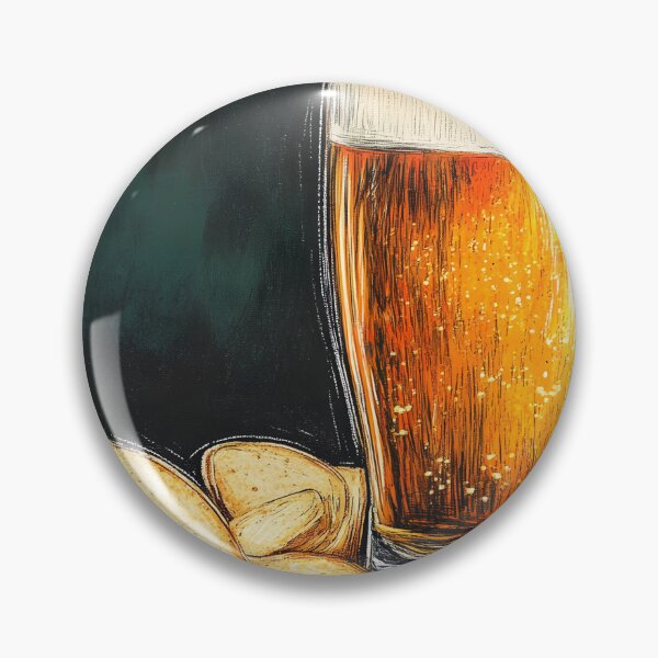 Item preview, Frothy Mug of Beer with Crispy Chips in a Classic Pub Scene AI Generated Art designed and sold by OlfactoART Studio.