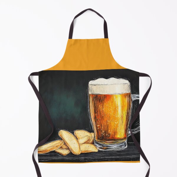 Item preview, Frothy Mug of Beer with Crispy Chips in a Classic Pub Scene AI Generated Art designed and sold by OlfactoART Studio.