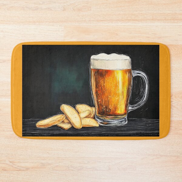 Item preview, Frothy Mug of Beer with Crispy Chips in a Classic Pub Scene AI Generated Art designed and sold by OlfactoART Studio.