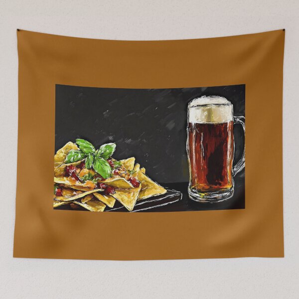 Item preview, Stack of Quesadillas with Chorizo and Amber Ale in a Pub Food Setting designed and sold by OlfactoART Studio.