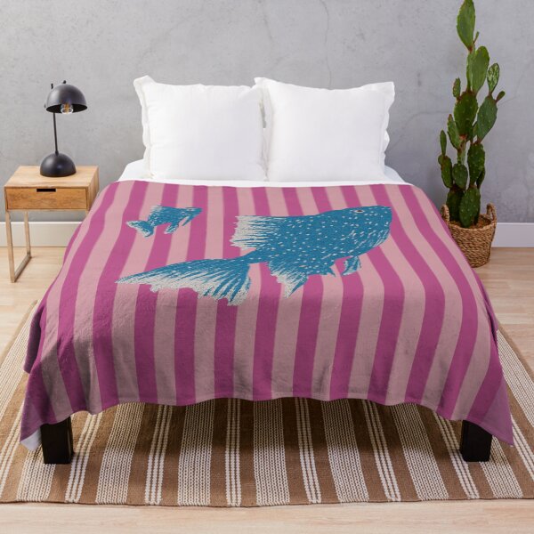 Artikelvorschau, Blauer Fisch rosa Streifen entworfen und verkauft von BubbleCut.