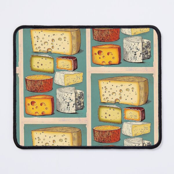 Item preview, Cheese Assortment - A Colorful Display of Texture and Flavor Variety: Brie, Swiss Cheese, Camembert, Blue Cheese and More designed and sold by OlfactoART Studio.
