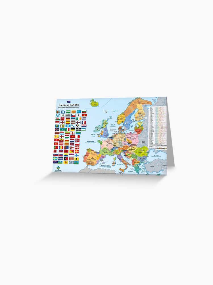 Aperçu 1 sur 2. Carte de vœux avec l'œuvre Carte des nations d'Europe (multilingue) créée et vendue par Multinatio.