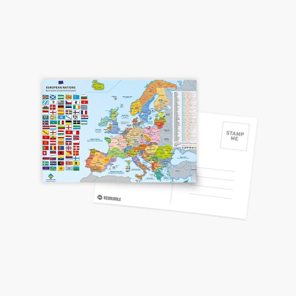 Aperçu de l'œuvre Carte des nations d'Europe (multilingue) créée et vendue par Multinatio.