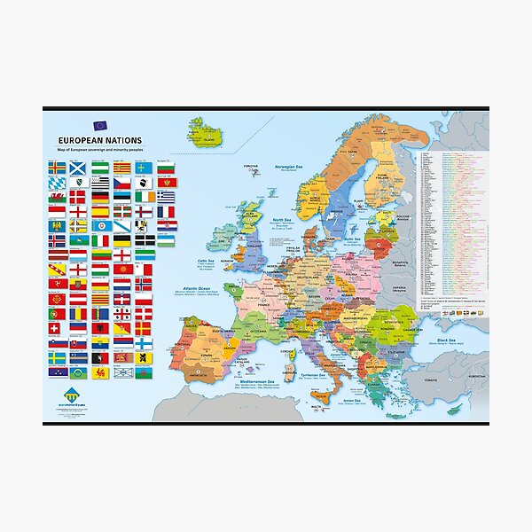Item preview, Carte des nations d'Europe (multilingue) designed and sold by Multinatio.